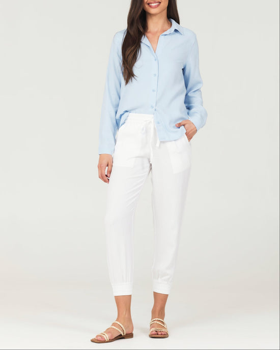 Print Your Post Easy Drawstring Jogger - White