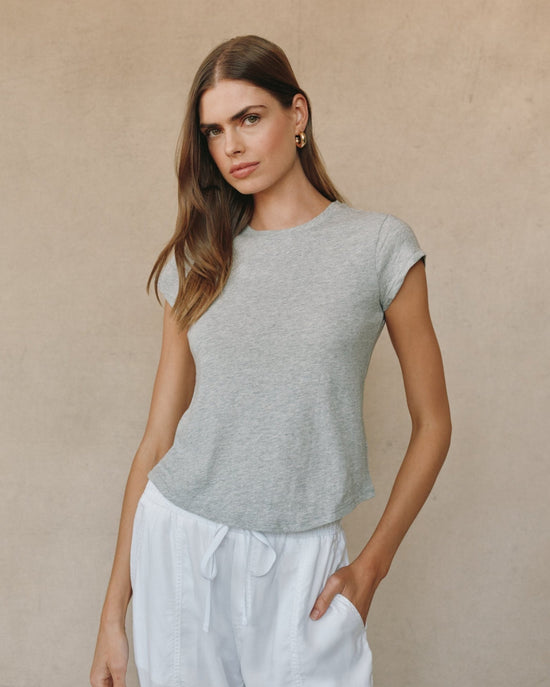 Print Your Post Baby Crew Tee - Heather Ash