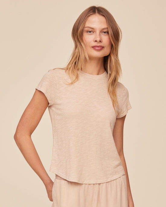 Print Your Post Baby Crew Tee - Linen Sand