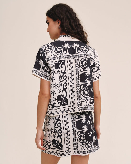 Print Your Post Bandana Short Sleeve Camp Shirt - Tropical Bandana Print View 2