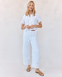 Print Your PostBeach Crop With Embroidered Hem - WhitePants