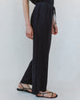 Print Your PostBeach Pant With Lattice Stripe - BlackPants