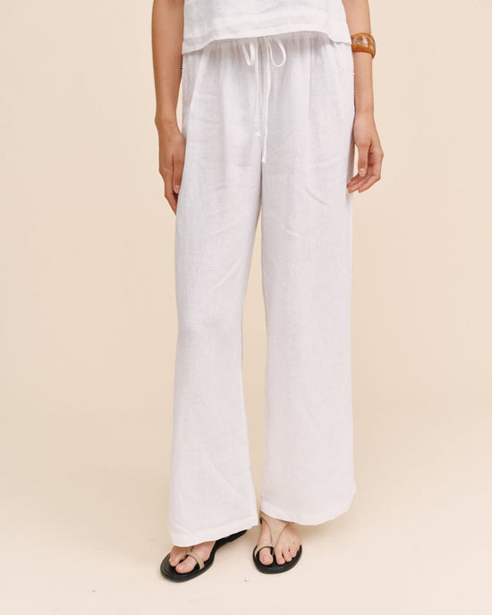 Print Your Post Beach Pant With Lattice Stripe - White View 2
