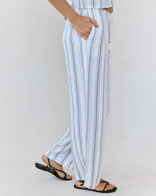Print Your Post Beach Pant With Tassel Drawstring - Rosewood Stripe View 2