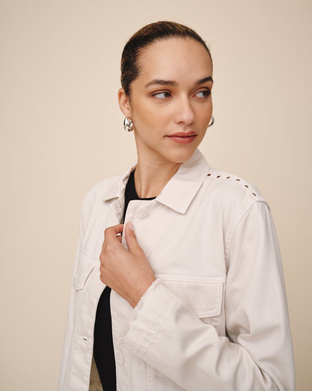 Print Your PostBillie Cropped Jacket - Frosted EcruCoats & Jackets