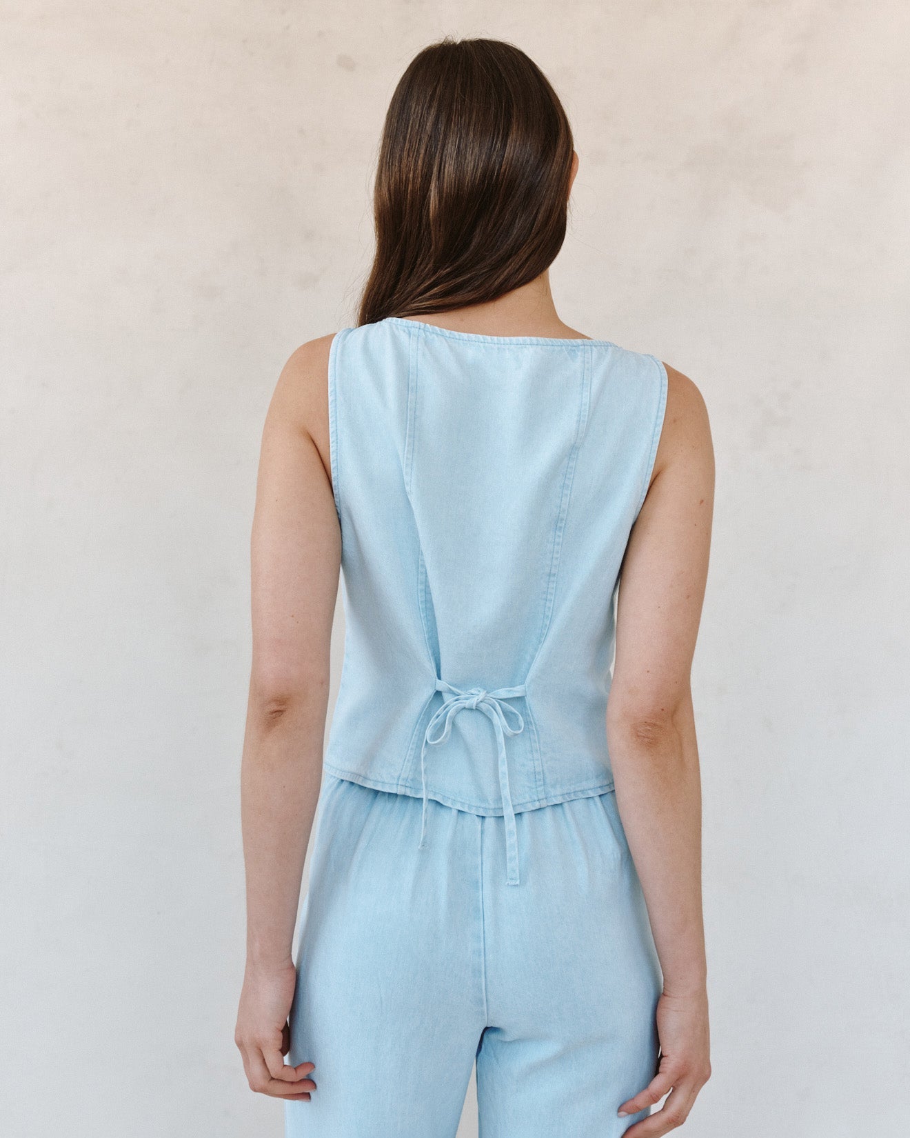 Print Your PostBoatneck Seamed Vest - Coastal Fade WashTops