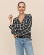 Print Your PostBoyfriend Button Down - Black & White PlaidTops