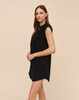Print Your PostCap Sleeve Henley Dress - BlackDresses