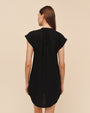Print Your PostCap Sleeve Henley Dress - BlackDresses