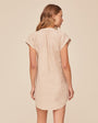 Print Your PostCap Sleeve Henley Dress - Linen SandDresses