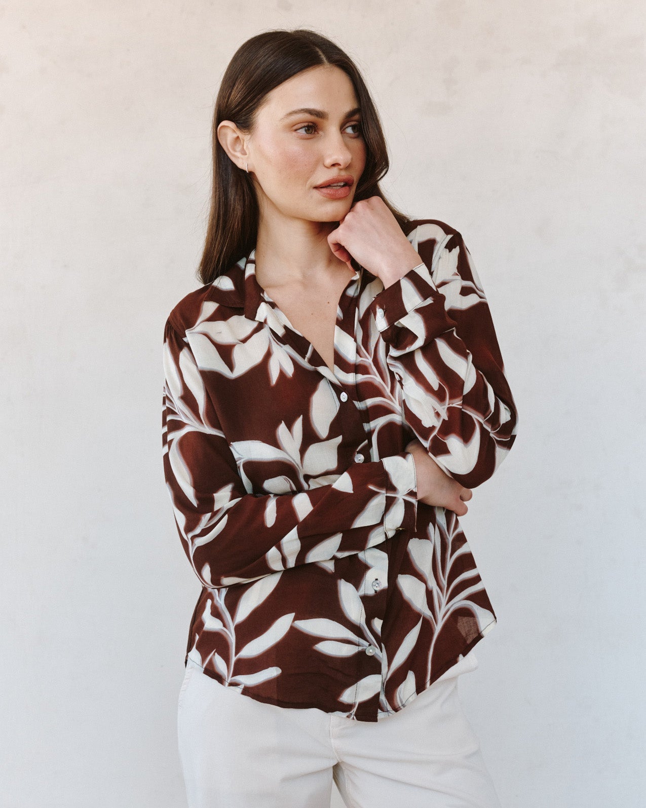 Print Your PostClassic Button Down - Botanical Blur PrintTops