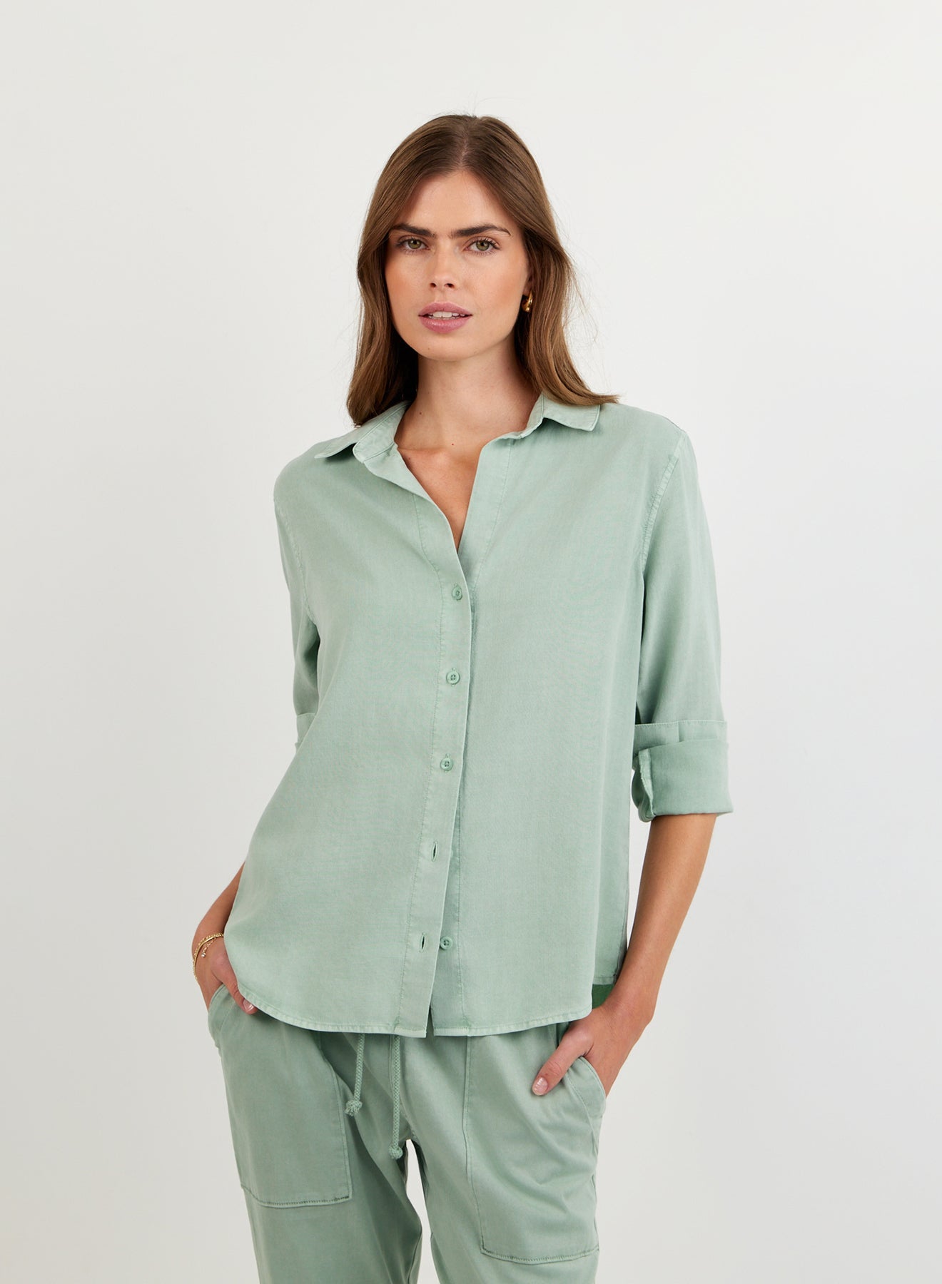 Print Your PostClassic Button Down - Oasis GreenTops