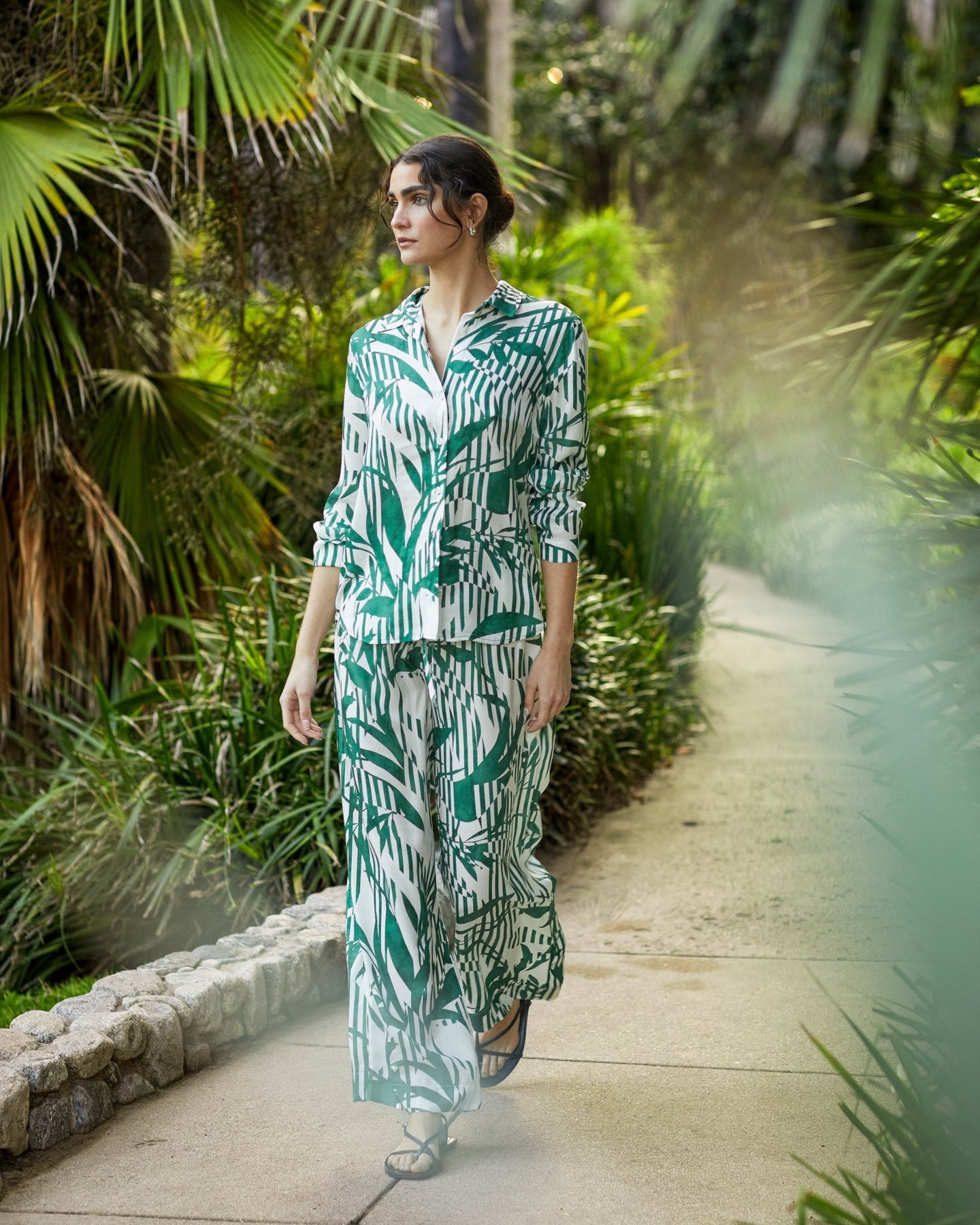 Print Your PostClassic Button Down - Palm Paradise PrintTops