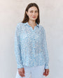 Print Your PostClassic Button Down Shirt - Blue Ditsy Floral PrintTops