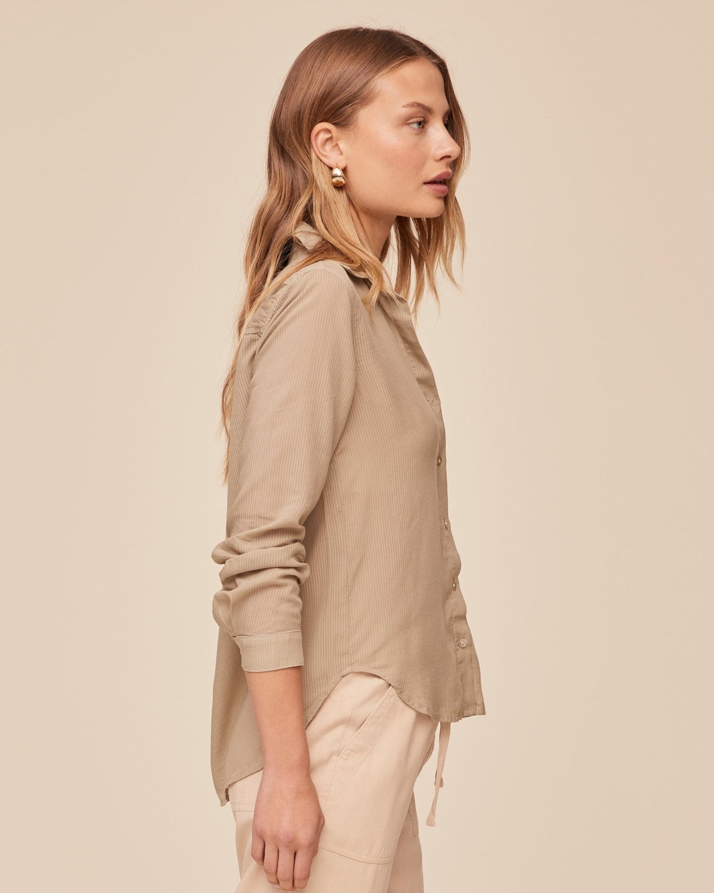 Print Your PostClassic Button Down Shirt - Misty FernTops