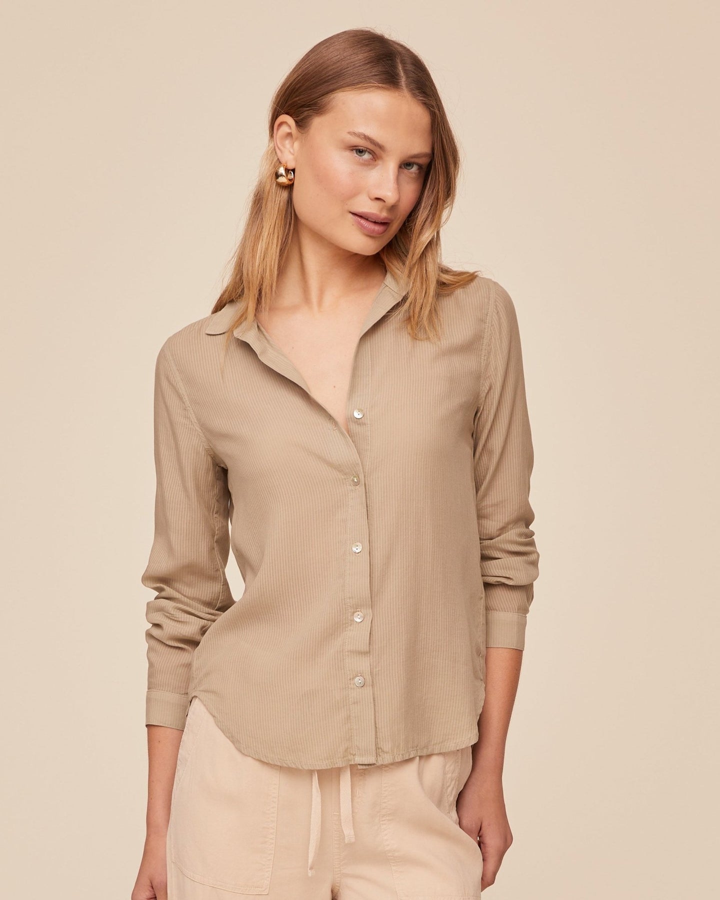 Print Your PostClassic Button Down Shirt - Misty FernTops