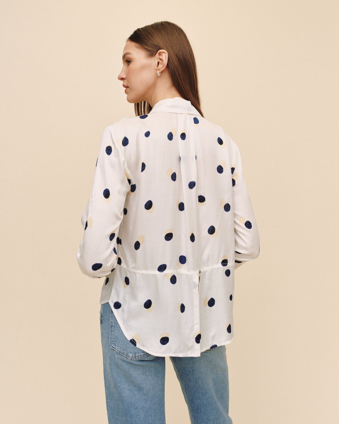 Print Your PostClean Split Back Button Down - Spring Dots PrintTops