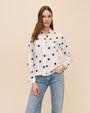 Print Your PostClean Split Back Button Down - Spring Dots PrintTops