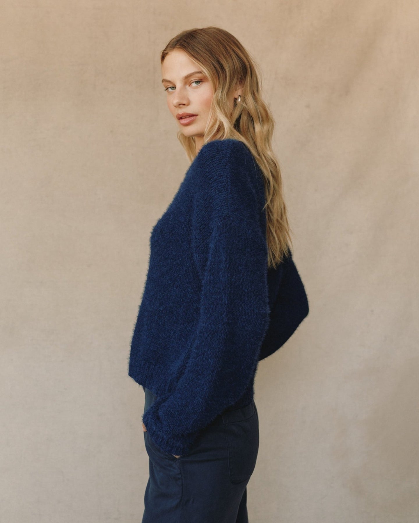 Print Your PostDrop Shoulder Sweater - Eclipse BlueSweaters