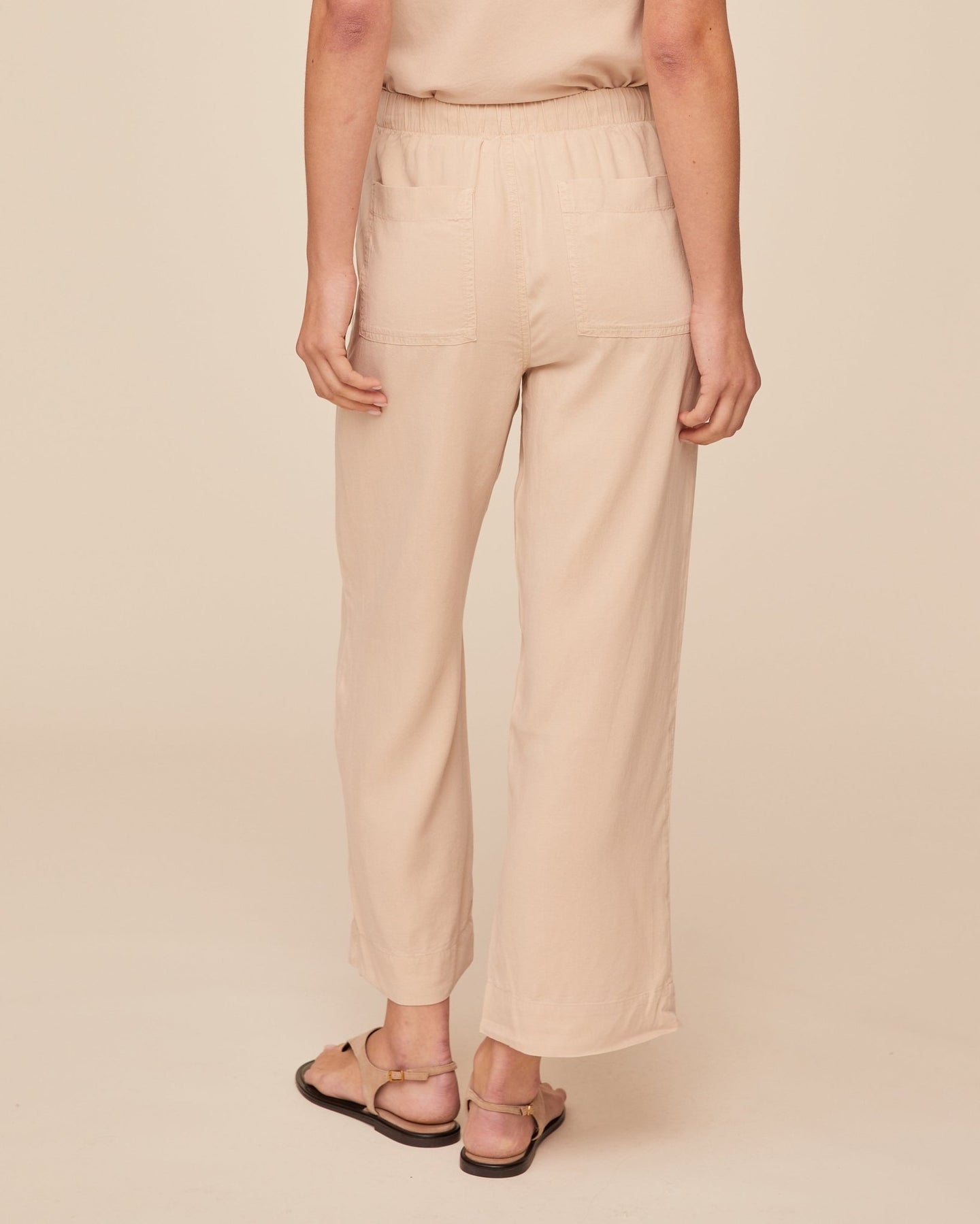Print Your PostEasy Pocket Wide Leg Crop - Linen SandPants