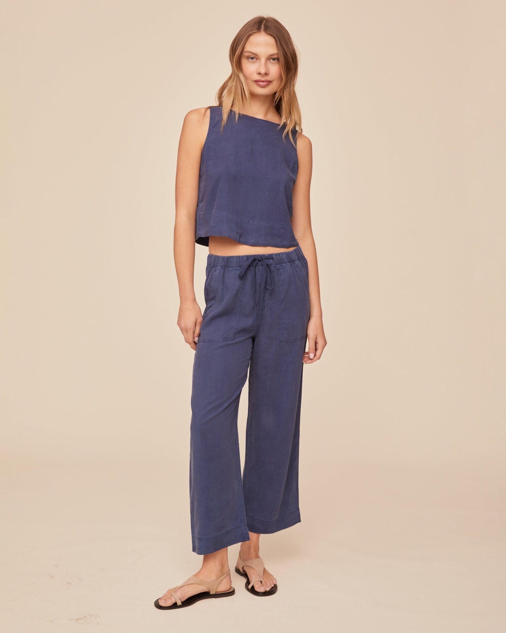 Print Your PostEasy Pocket Wide Leg Crop - Midnight SurfPants