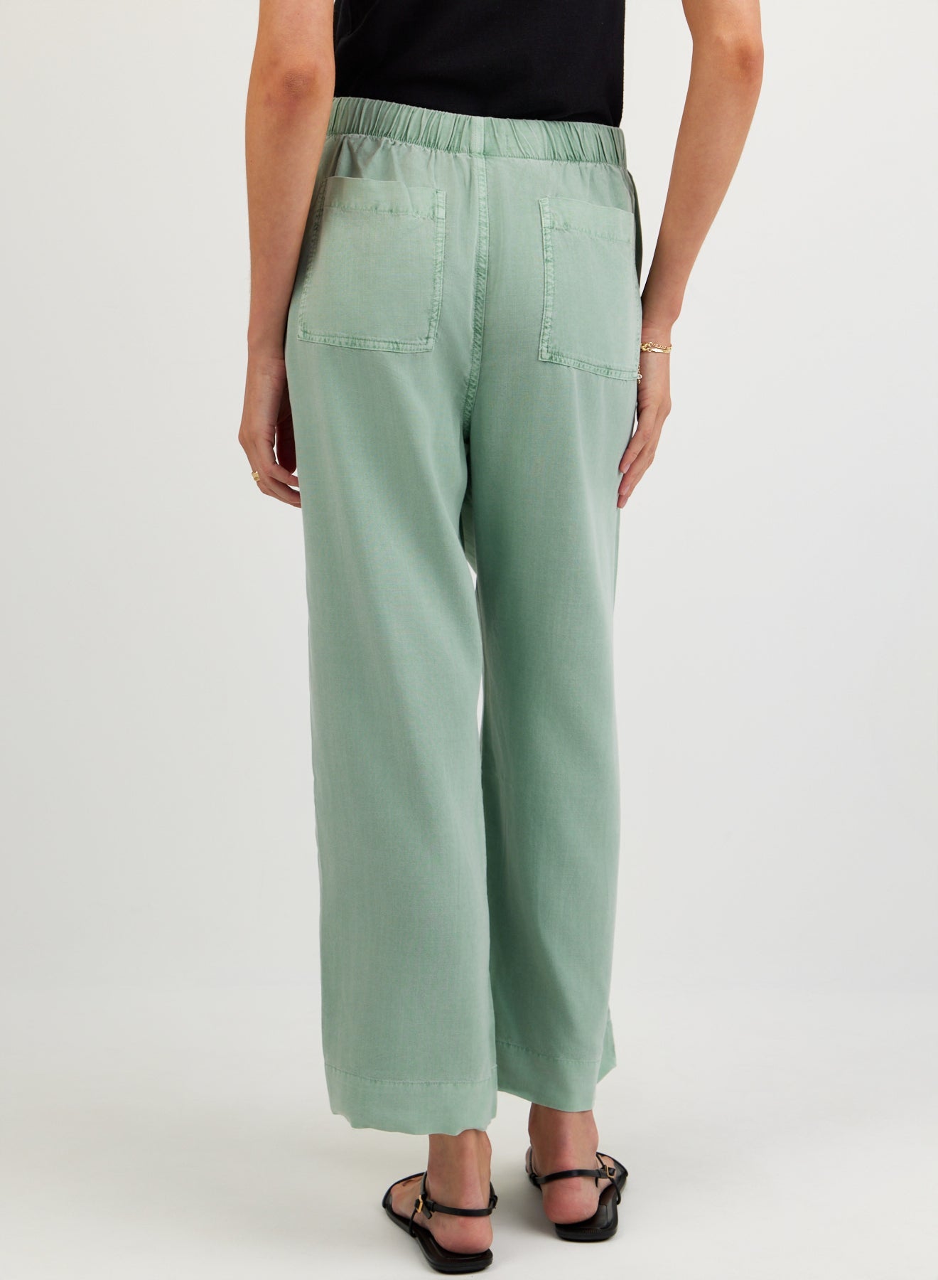 Print Your PostEasy Pocket Wide Leg Crop - Oasis GreenPants