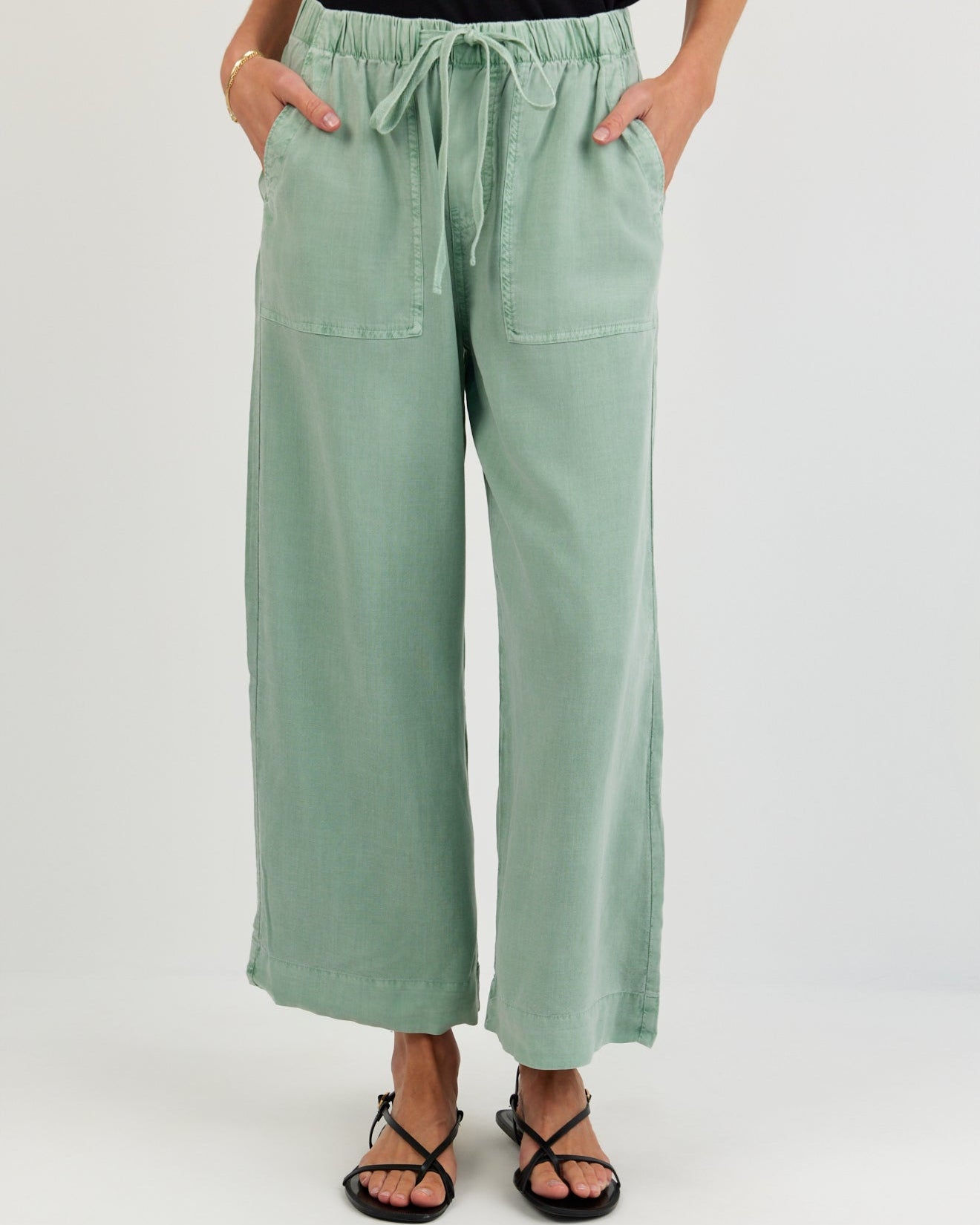 Print Your PostEasy Pocket Wide Leg Crop - Oasis GreenPants