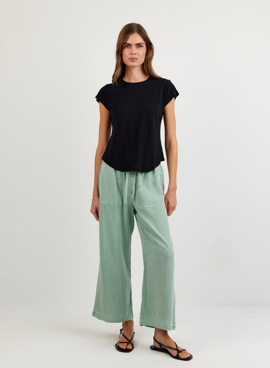 Print Your Post Easy Pocket Wide Leg Crop - Oasis Green View 2