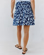 Print Your PostElastic Gathered Mini Skirt - Indigo Bloom PrintSkirts