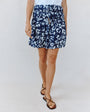 Print Your PostElastic Gathered Mini Skirt - Indigo Bloom PrintSkirts
