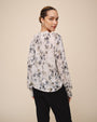 Print Your PostElastic Shirred Blouse - Frozen WisteriaTops