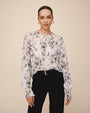 Print Your PostElastic Shirred Blouse - Frozen WisteriaTops