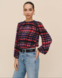 Print Your PostElastic Shirred Top - Winter Plaid PrintTops