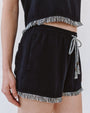 Print Your PostElastic Waist Fringe Short - BlackShorts