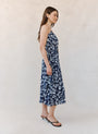 Print Your PostElastic Waist Midi Dress - Indigo Bloom PrintDresses