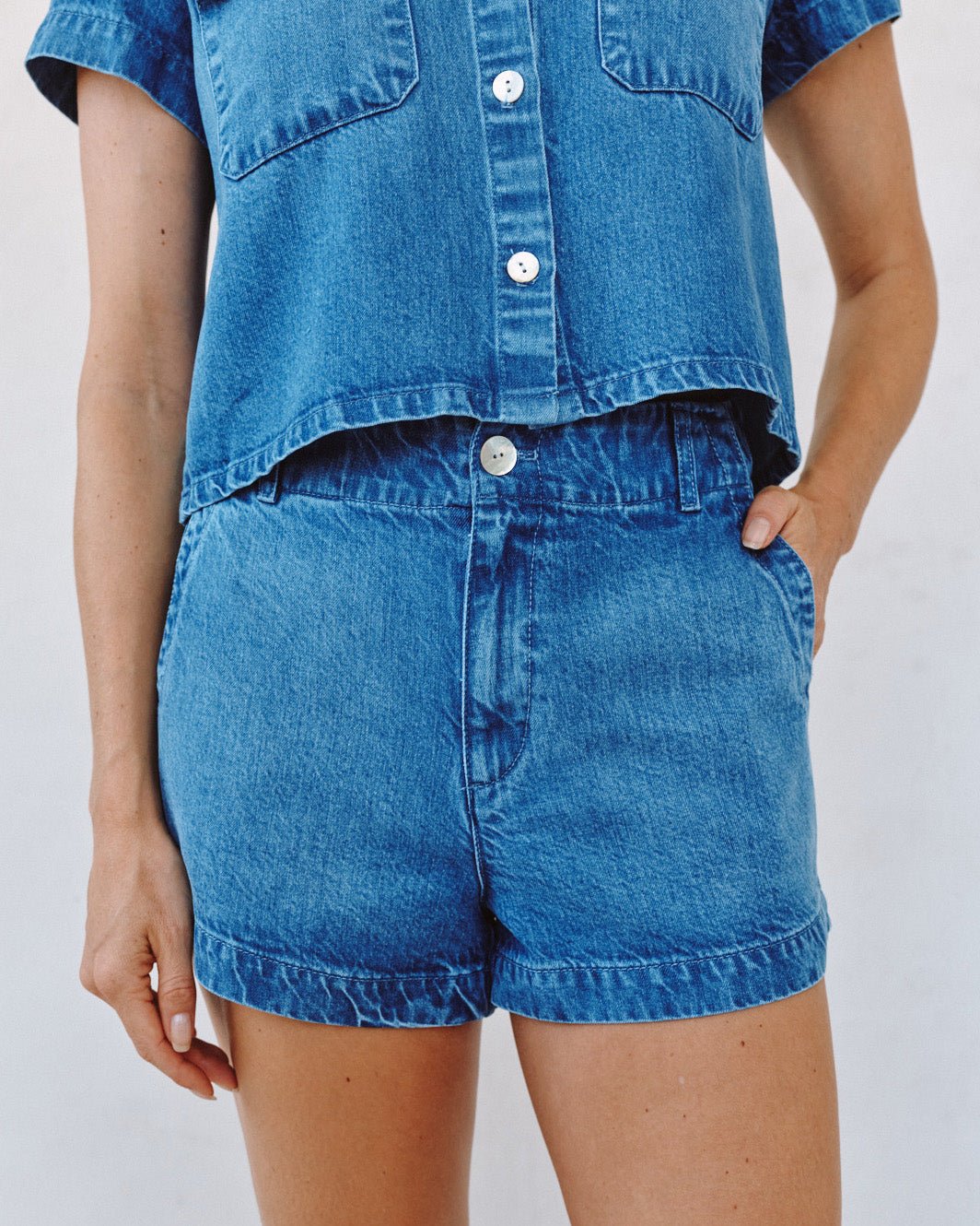 Print Your PostElle Playa Trouser Short - Spring Horizon WashShorts