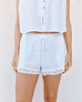 Print Your PostEmbroidery Trimmed Short - WhiteShorts