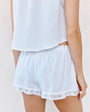 Print Your PostEmbroidery Trimmed Short - WhiteShorts