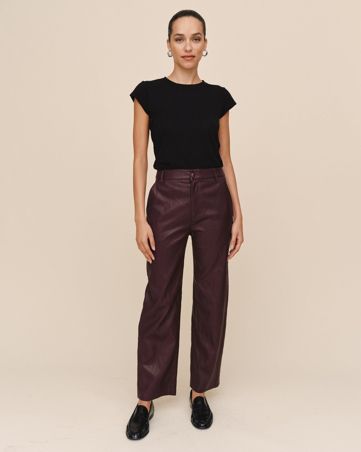 Print Your PostFaux Leather Pant - Crimson EmberPants