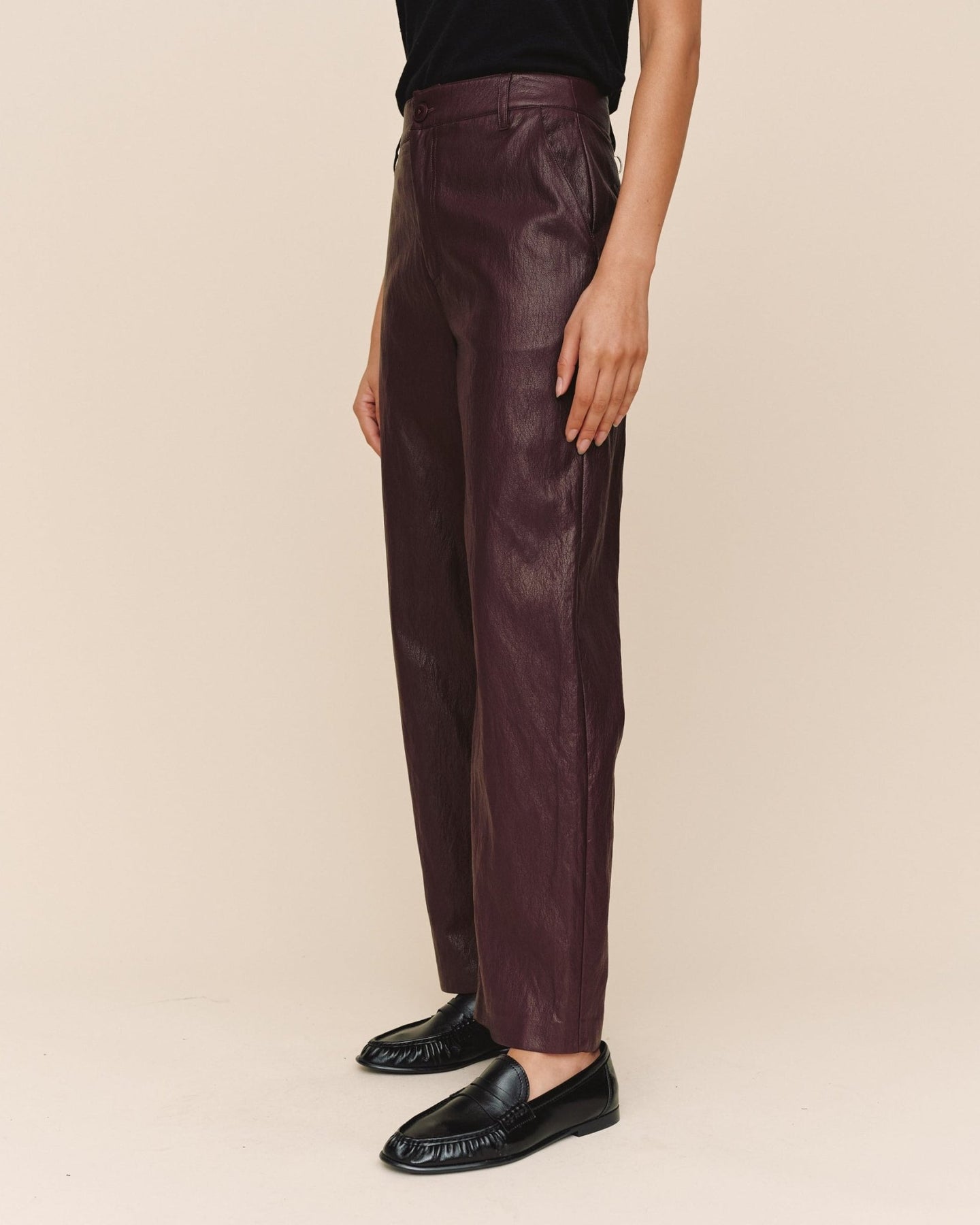 Print Your PostFaux Leather Pant - Crimson EmberPants