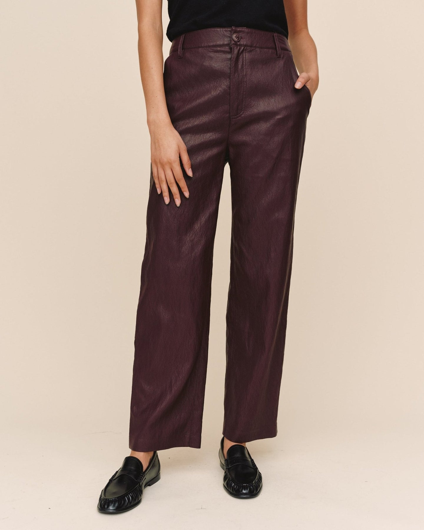 Print Your PostFaux Leather Pant - Crimson EmberPants