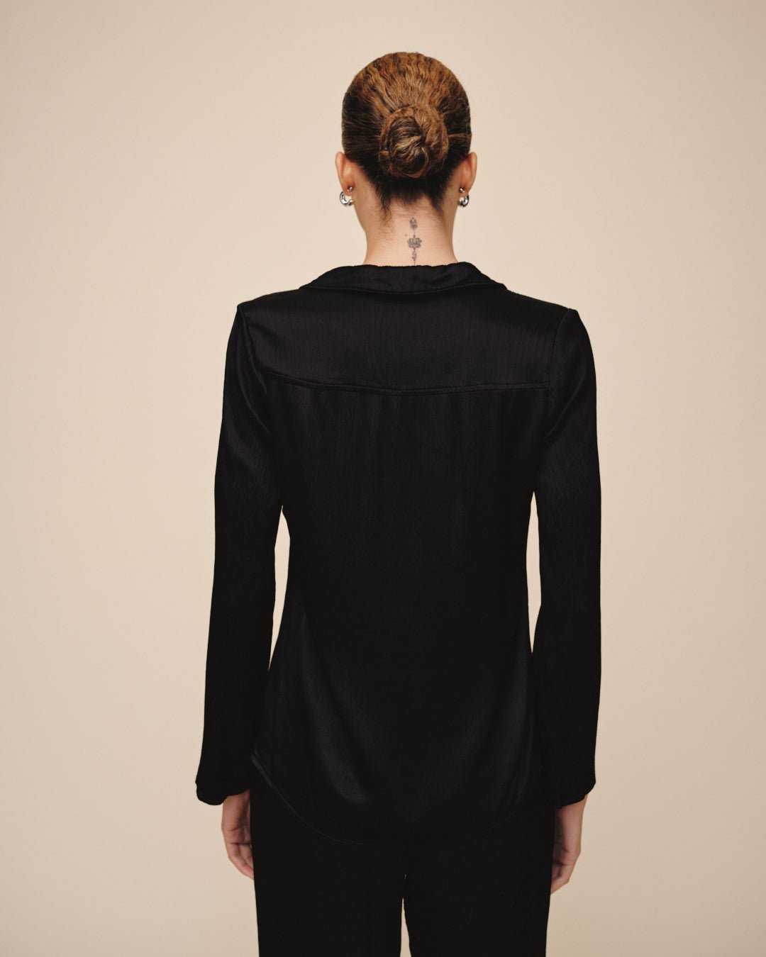 Print Your PostFitted Bell Sleeve Shirt - BlackTops