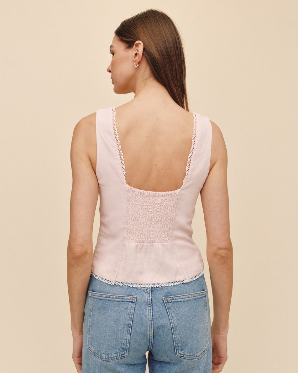 Print Your PostFitted Bodice Top With Smock Back - Ballet PinkTops