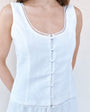 Print Your PostFitted Bodice Top With Smock Back - WhiteTops