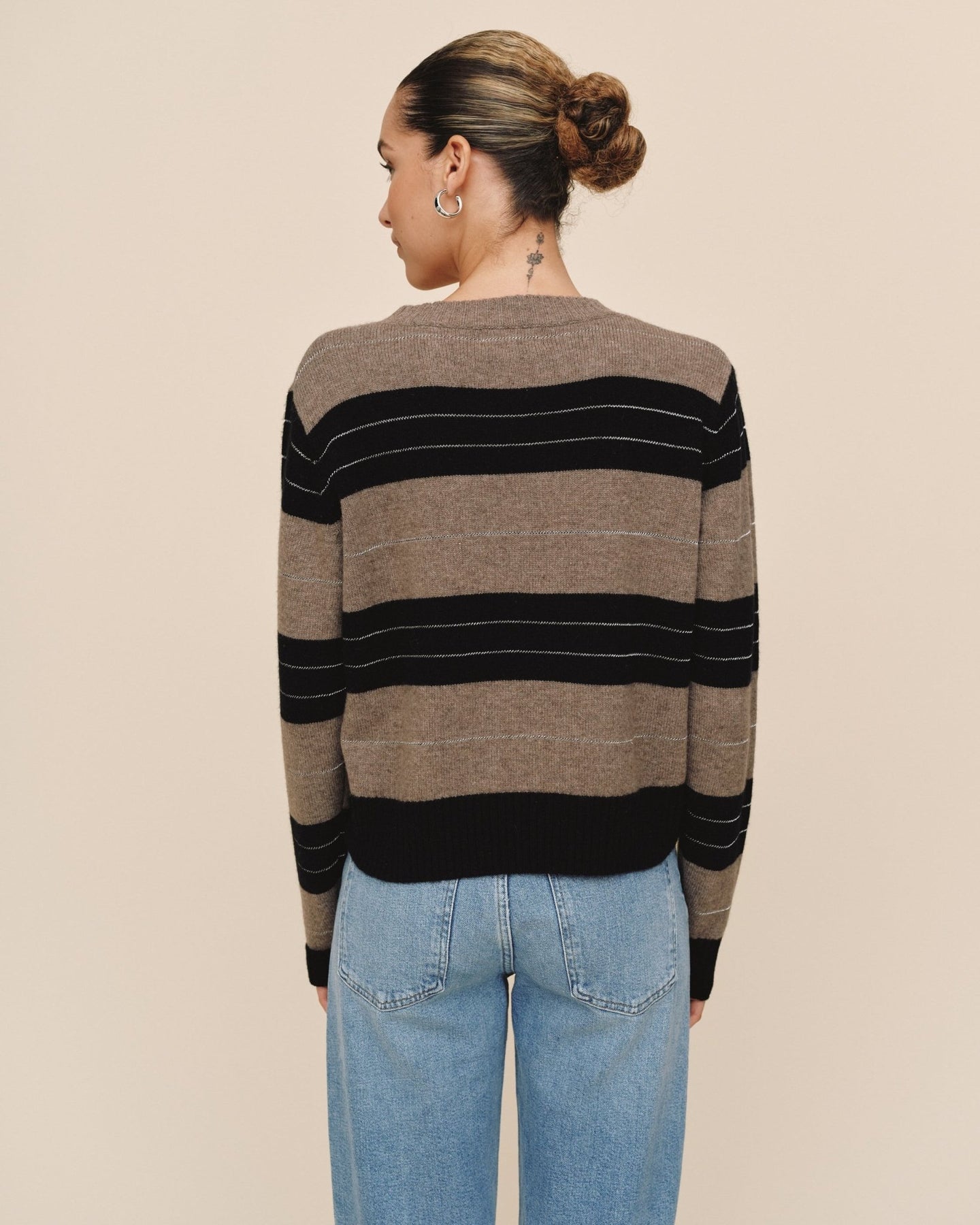 Print Your PostFitted Crew Sweater - Frappe StripeSweaters