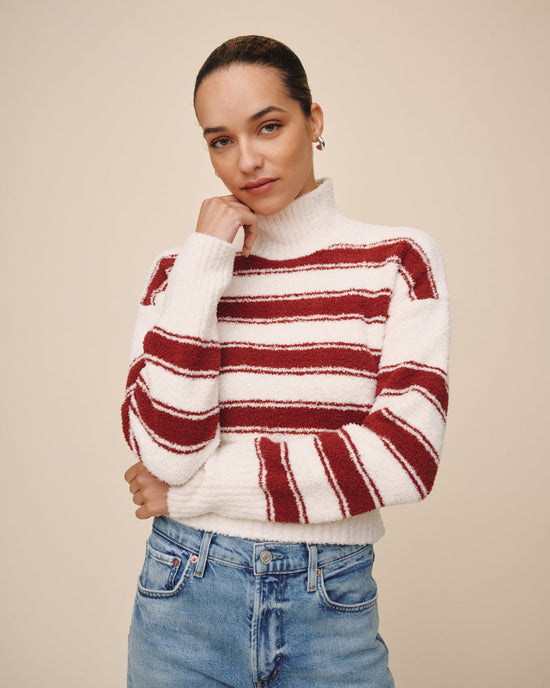 Print Your Post Fitted Waist Sweater - Peppermint Bark