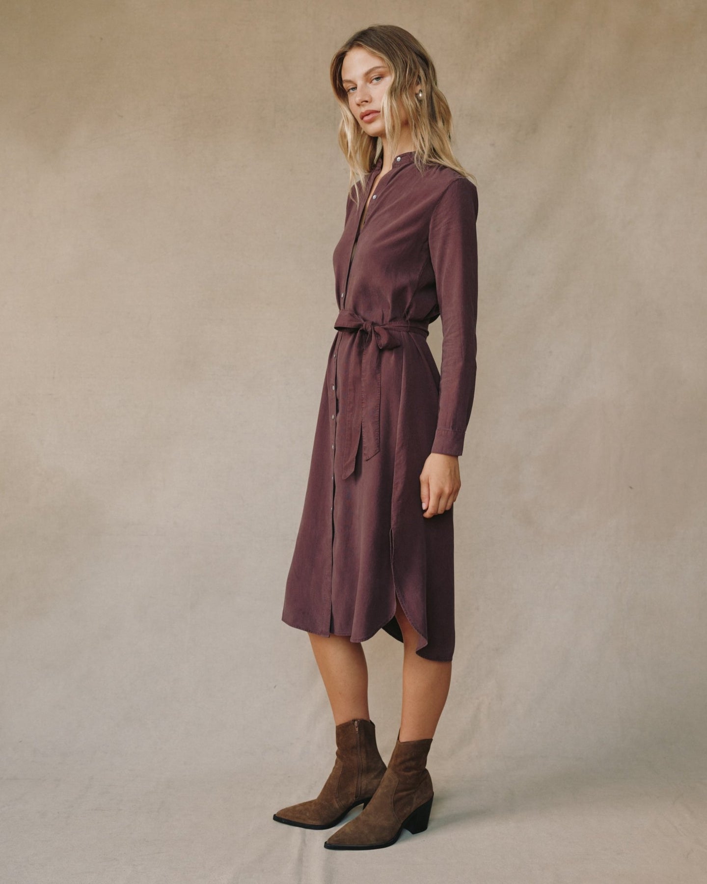 Print Your PostFlowy Hem Maxi Dress - Pinot NoirDresses