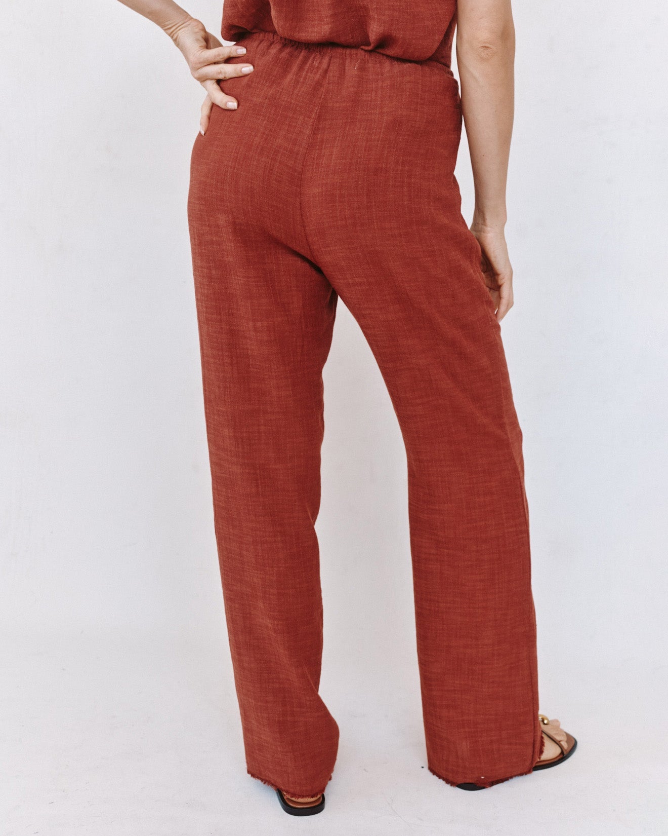 Print Your PostFray Hem Beach Pant - Red SandPants