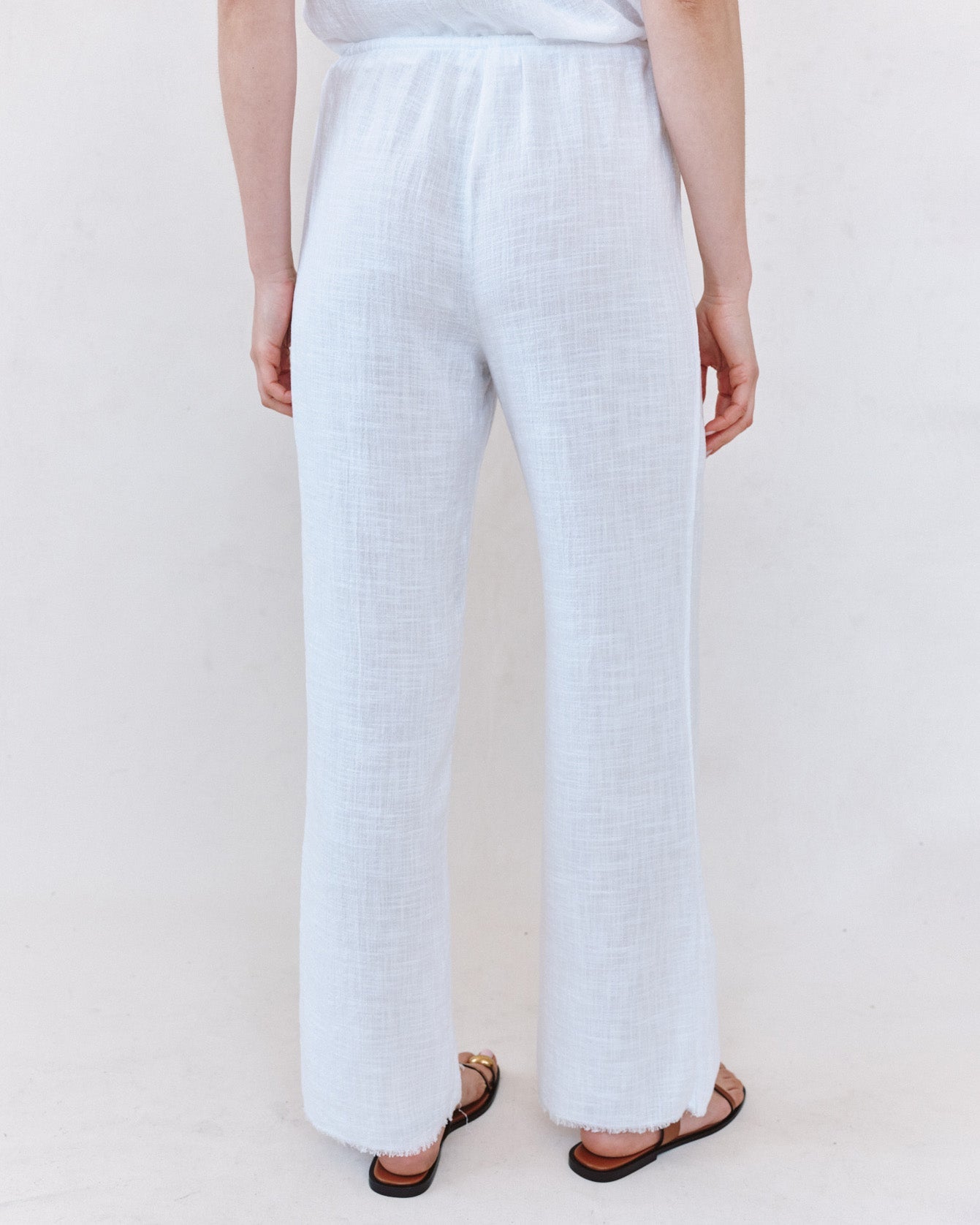 Print Your PostFray Hem Beach Pant - WhitePants