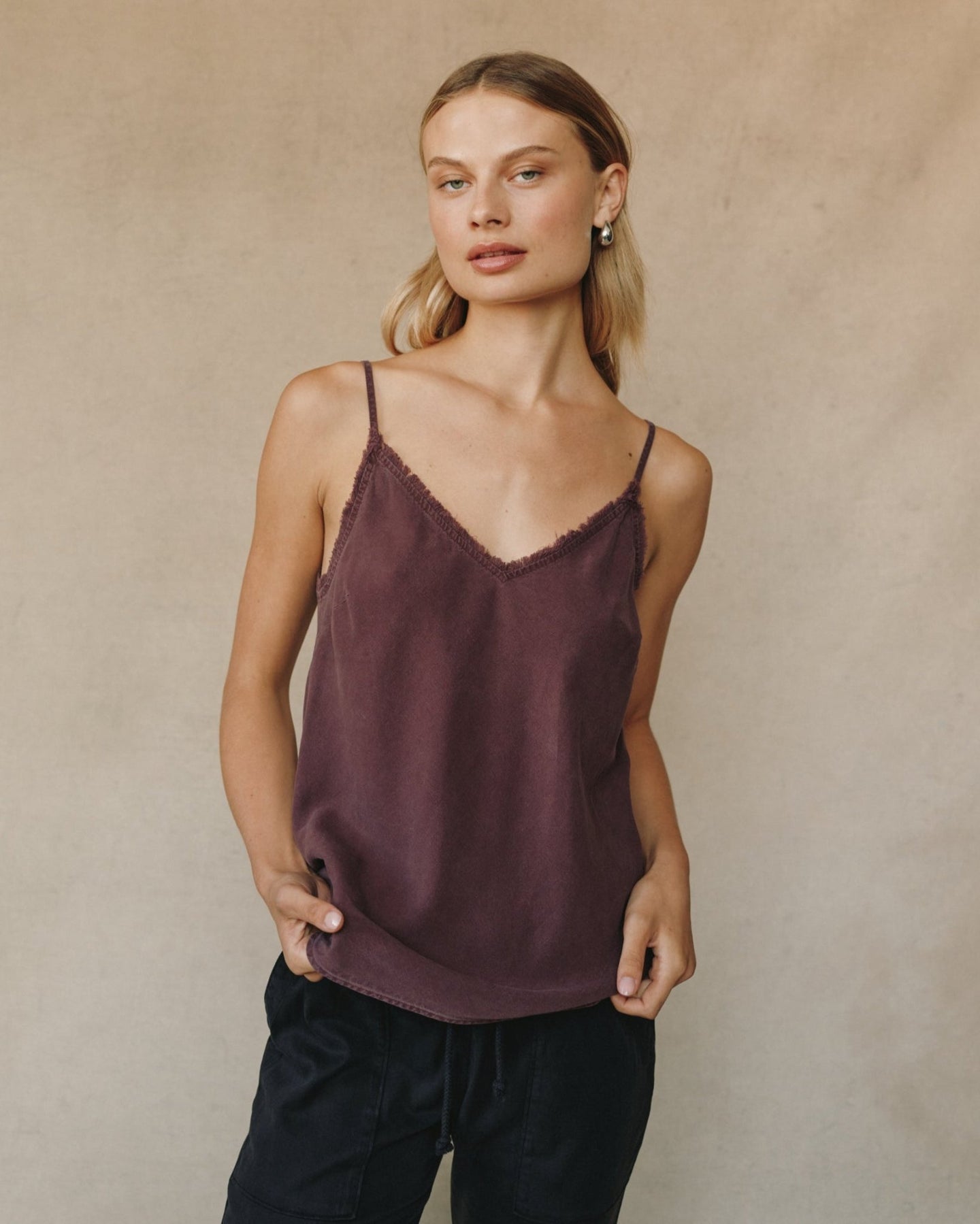 Print Your PostFrayed Cami - Pinot NoirTops
